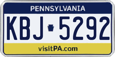 PA license plate KBJ5292