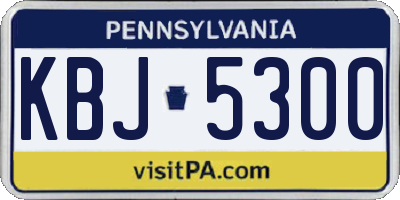 PA license plate KBJ5300