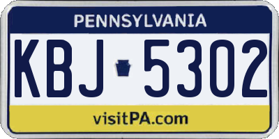 PA license plate KBJ5302