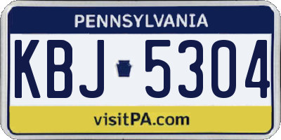 PA license plate KBJ5304