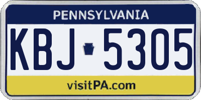 PA license plate KBJ5305