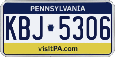 PA license plate KBJ5306