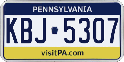 PA license plate KBJ5307