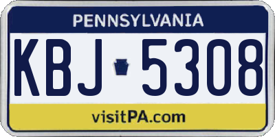 PA license plate KBJ5308