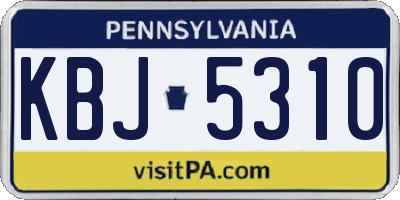 PA license plate KBJ5310