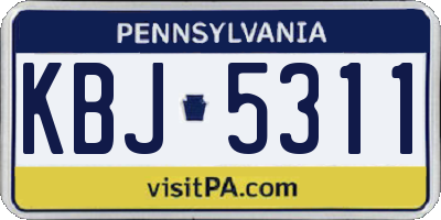 PA license plate KBJ5311