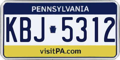 PA license plate KBJ5312