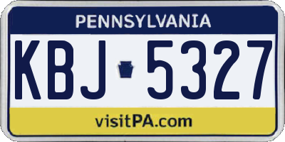 PA license plate KBJ5327
