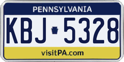 PA license plate KBJ5328