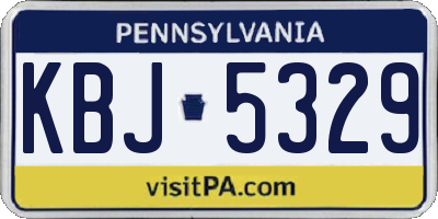 PA license plate KBJ5329