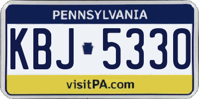 PA license plate KBJ5330