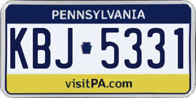 PA license plate KBJ5331