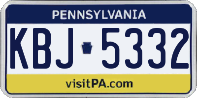 PA license plate KBJ5332