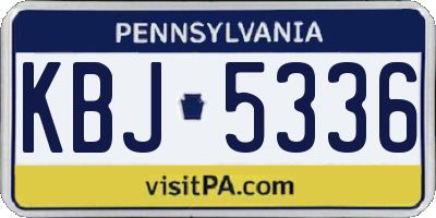 PA license plate KBJ5336