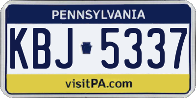 PA license plate KBJ5337