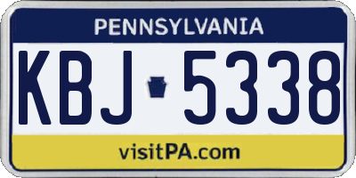 PA license plate KBJ5338