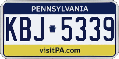 PA license plate KBJ5339