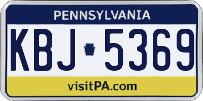 PA license plate KBJ5369