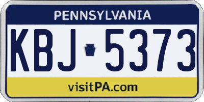 PA license plate KBJ5373
