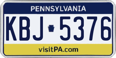 PA license plate KBJ5376