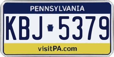 PA license plate KBJ5379