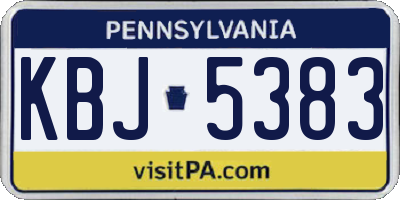 PA license plate KBJ5383
