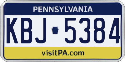 PA license plate KBJ5384