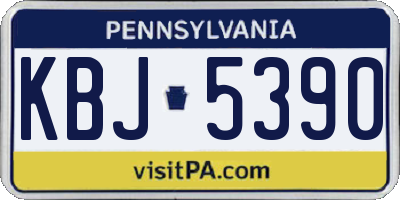 PA license plate KBJ5390