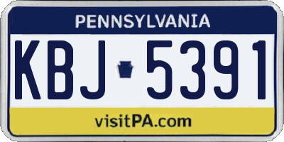 PA license plate KBJ5391