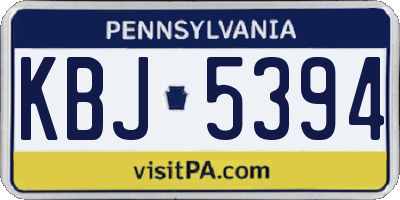 PA license plate KBJ5394