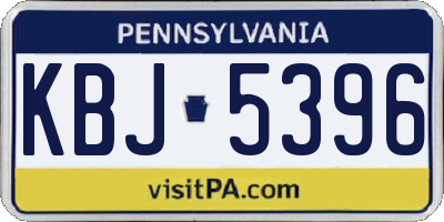 PA license plate KBJ5396