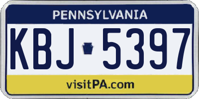 PA license plate KBJ5397
