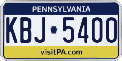 PA license plate KBJ5400