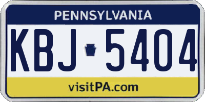 PA license plate KBJ5404