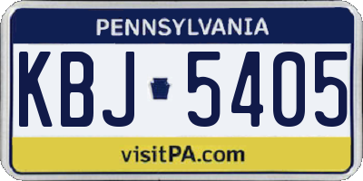 PA license plate KBJ5405