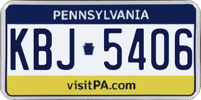 PA license plate KBJ5406
