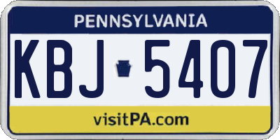 PA license plate KBJ5407