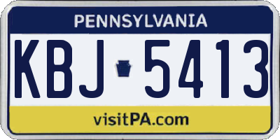 PA license plate KBJ5413