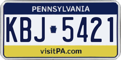 PA license plate KBJ5421