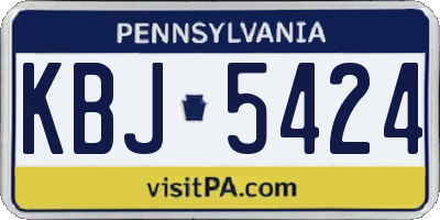 PA license plate KBJ5424