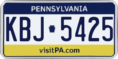 PA license plate KBJ5425