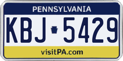 PA license plate KBJ5429