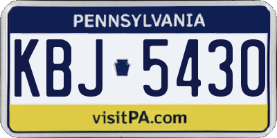 PA license plate KBJ5430