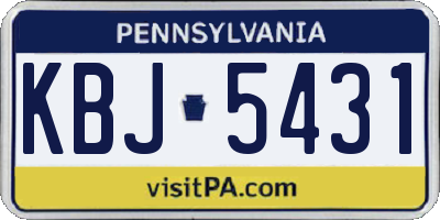 PA license plate KBJ5431