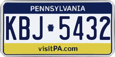PA license plate KBJ5432