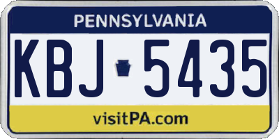 PA license plate KBJ5435