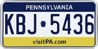 PA license plate KBJ5436