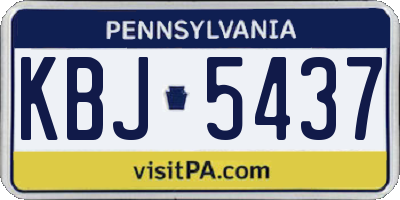PA license plate KBJ5437