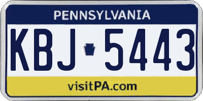 PA license plate KBJ5443