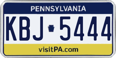 PA license plate KBJ5444